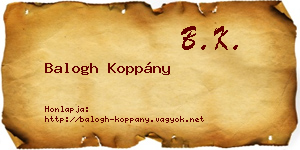 Balogh Koppány névjegykártya