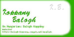 koppany balogh business card
